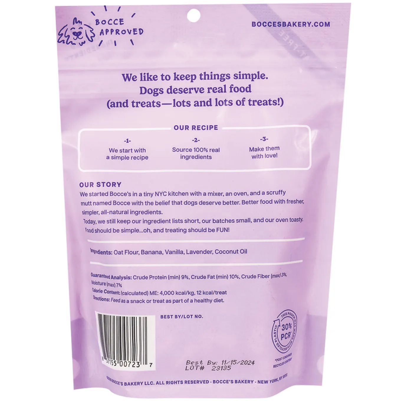 Bocce's Bakery Bedtime Tea Basic Biscuit Dog Treats 141.7 g
