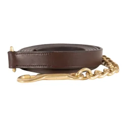 Connemara Pony Leather Lead W/ 45 cm Brass Chain