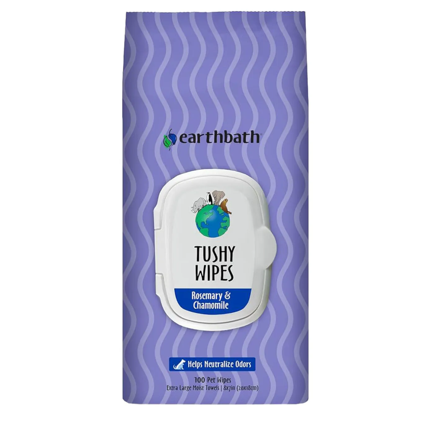 Earthbath Rosemary & Chamomile Tushy Wipes - 100 Count