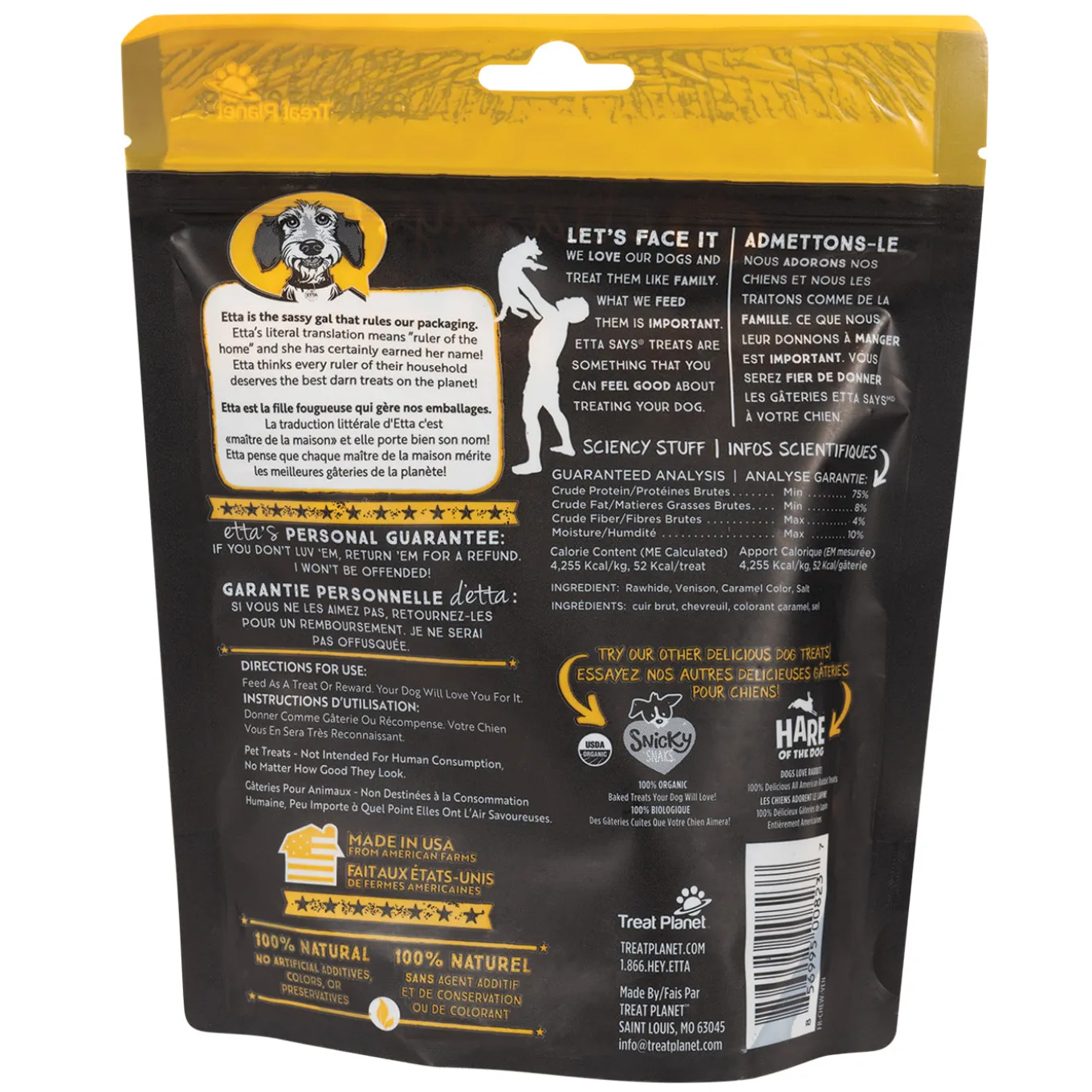 Etta Says! Crunchy Premium Venison Dog Chews 127 g