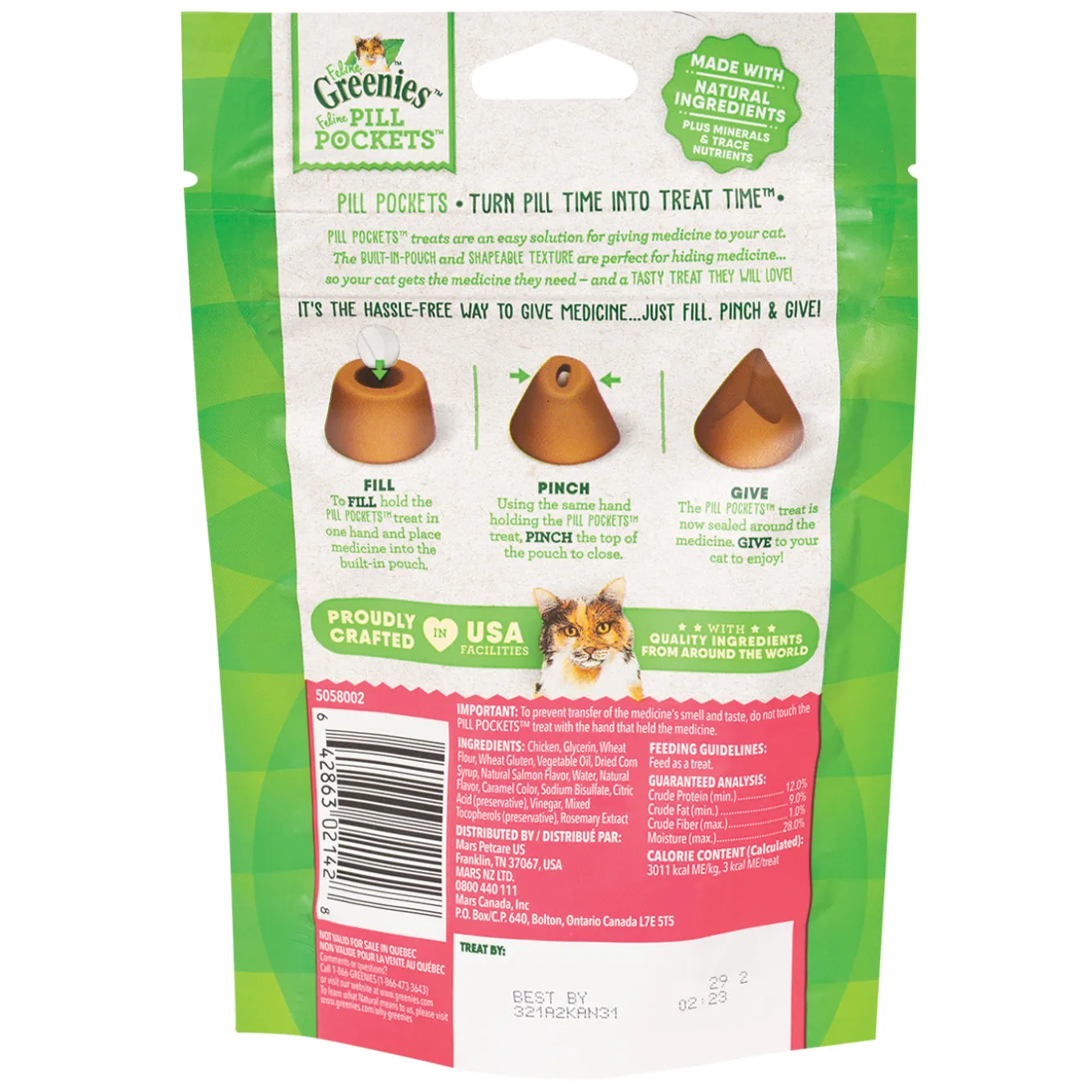 Feline Greenies Salmon Pill Pockets Cat Treats 17 g