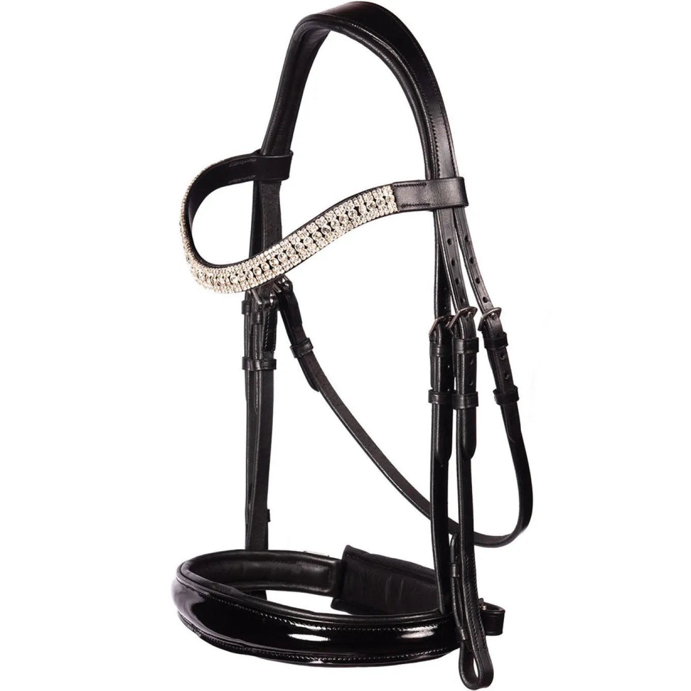 FFE Couture Patent Dressage Snaffle Bridle