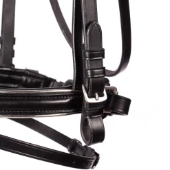 FFE Crystal V Silver Piping Dressage Snaffle Bridle