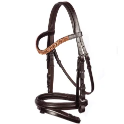 FFE Rose Gold Princess Wave Dressage Snaffle Bridle