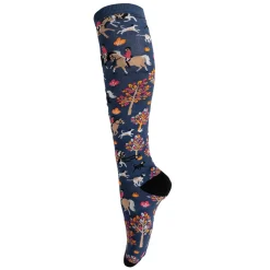 Four White Socks Fall Hunt Knee High Socks