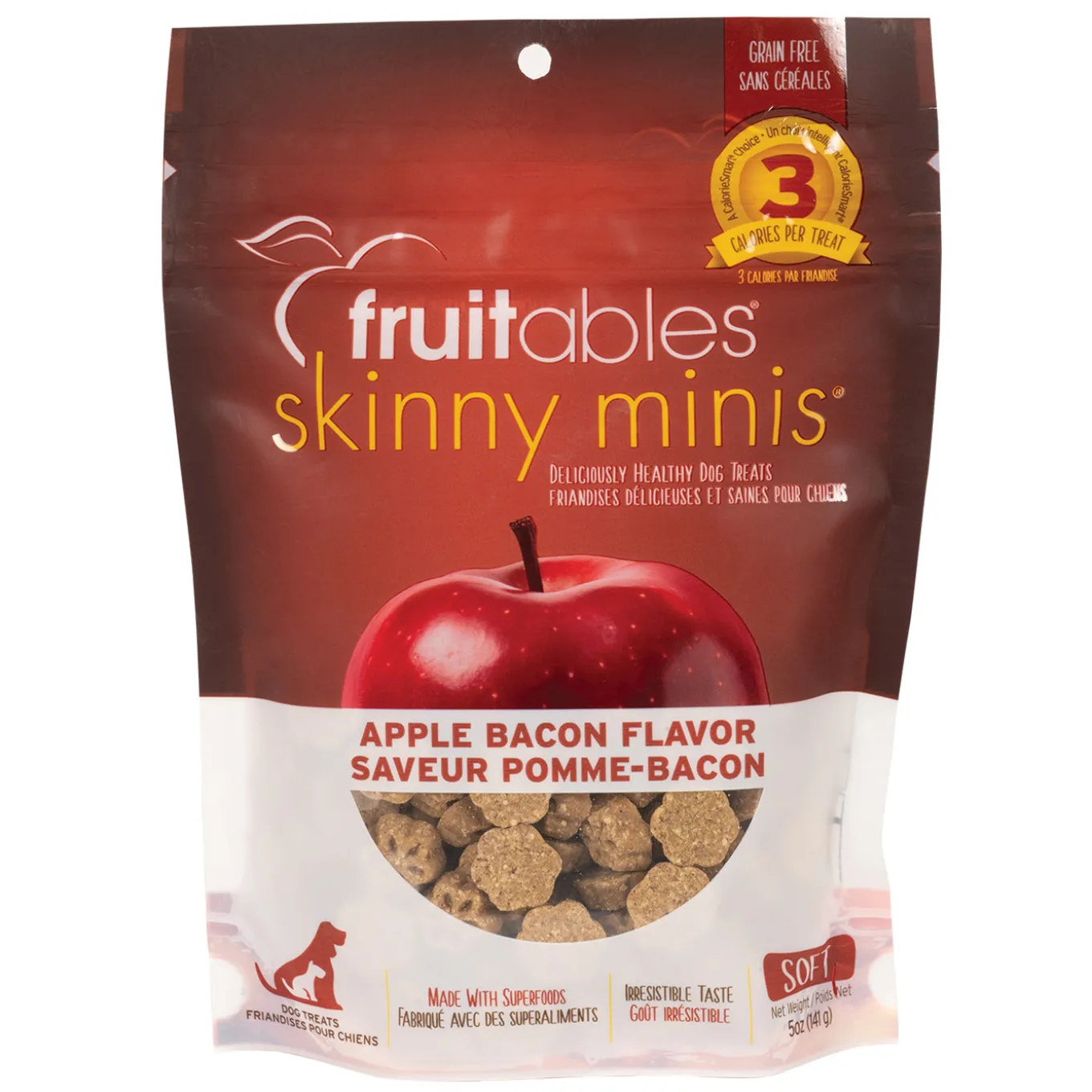 Fruitables Skinny Minis Chewy Apple Bacon Dog Treats 141 g