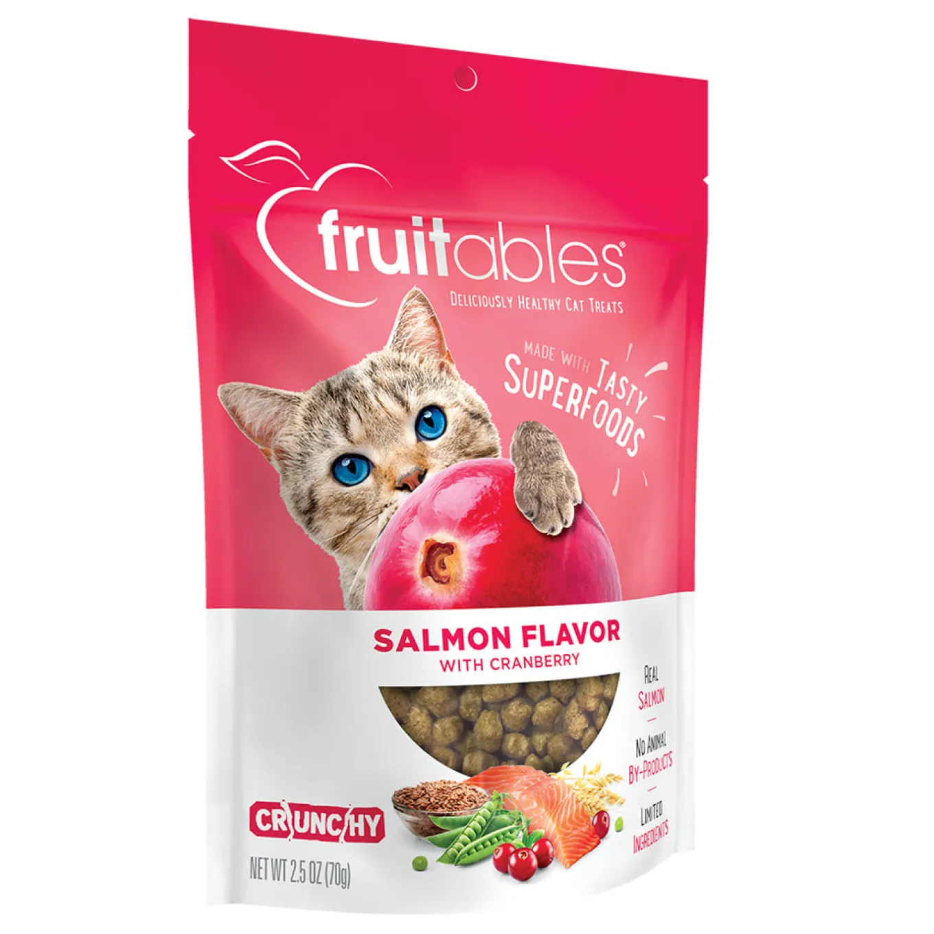 Fruitables Wildly Natural Salmon & Cranberry Crunchy Cat Treats 70 g