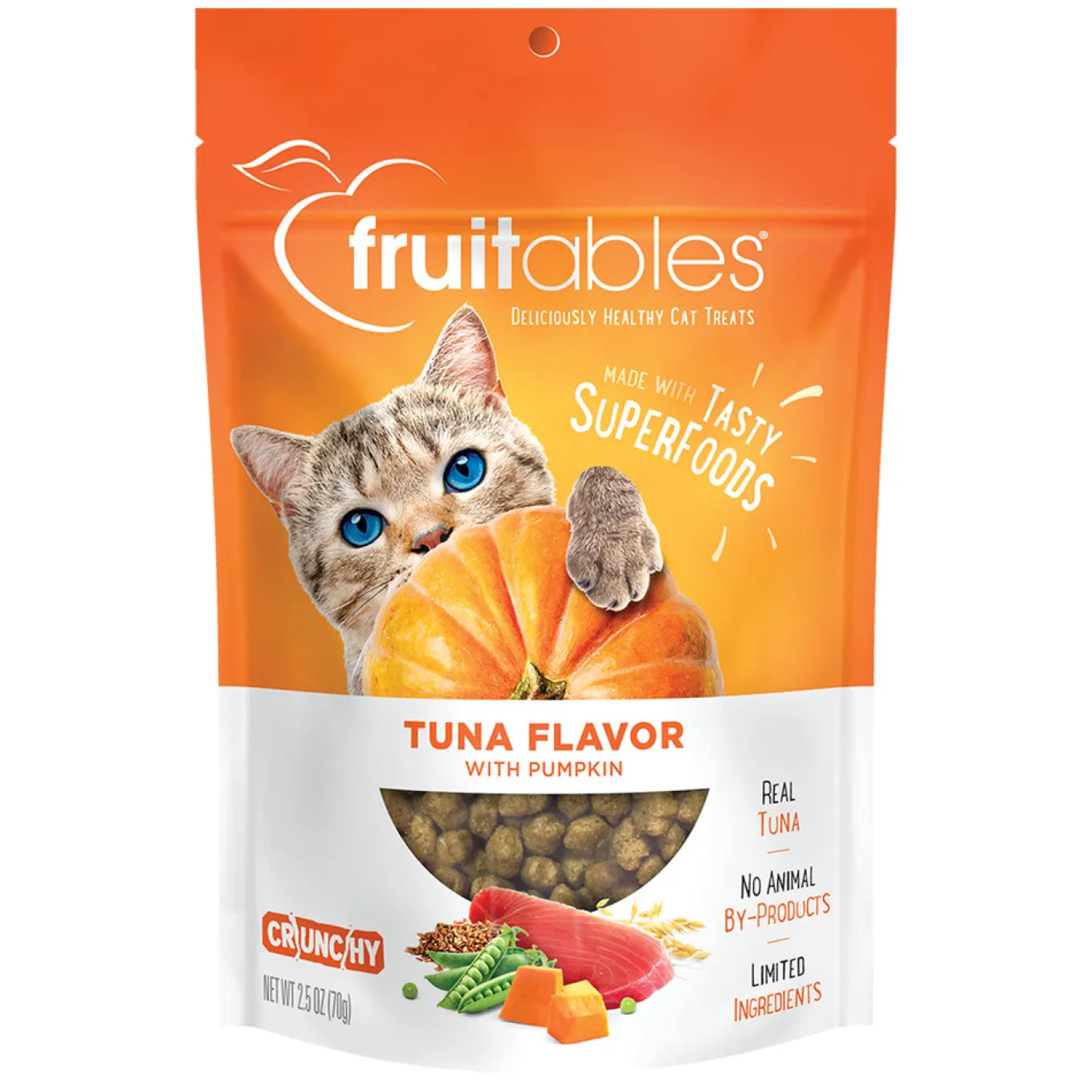 Fruitables Wildly Natural Tuna & Pumpkin Crunchy Cat Treats 70 g