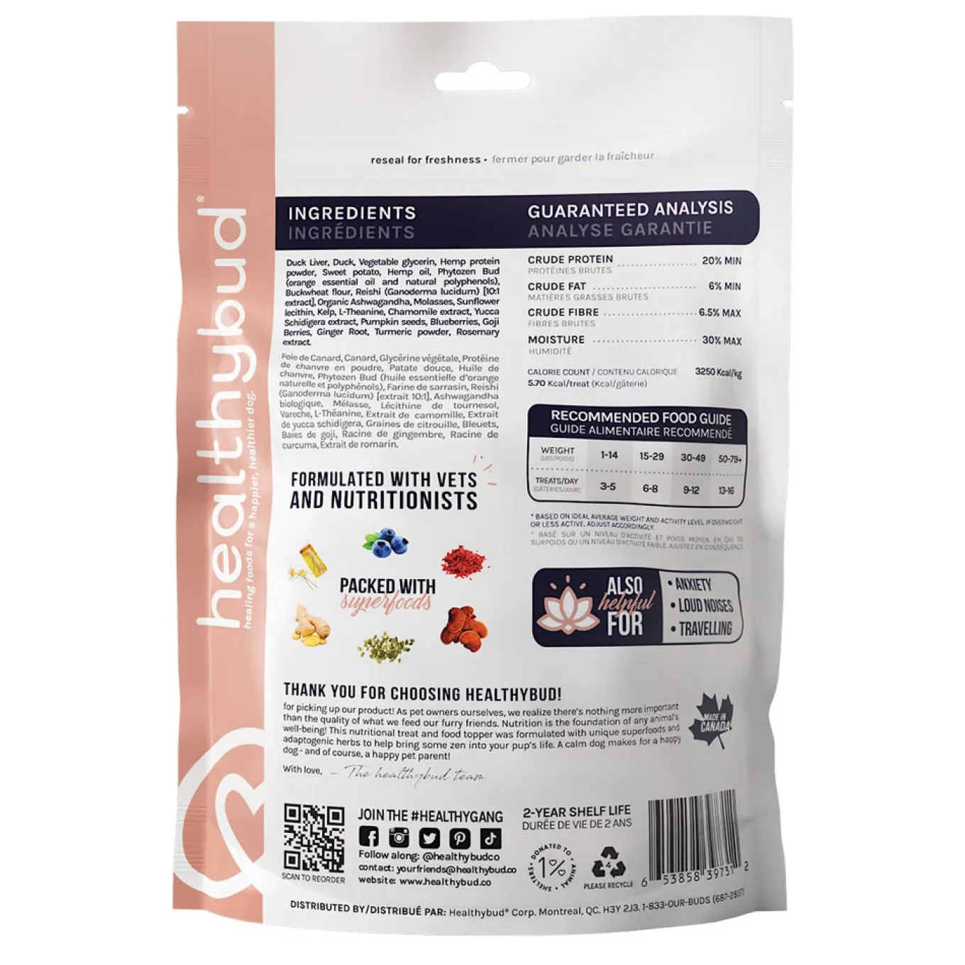 Healthybud Calming Aid Dog Supplement 130 g