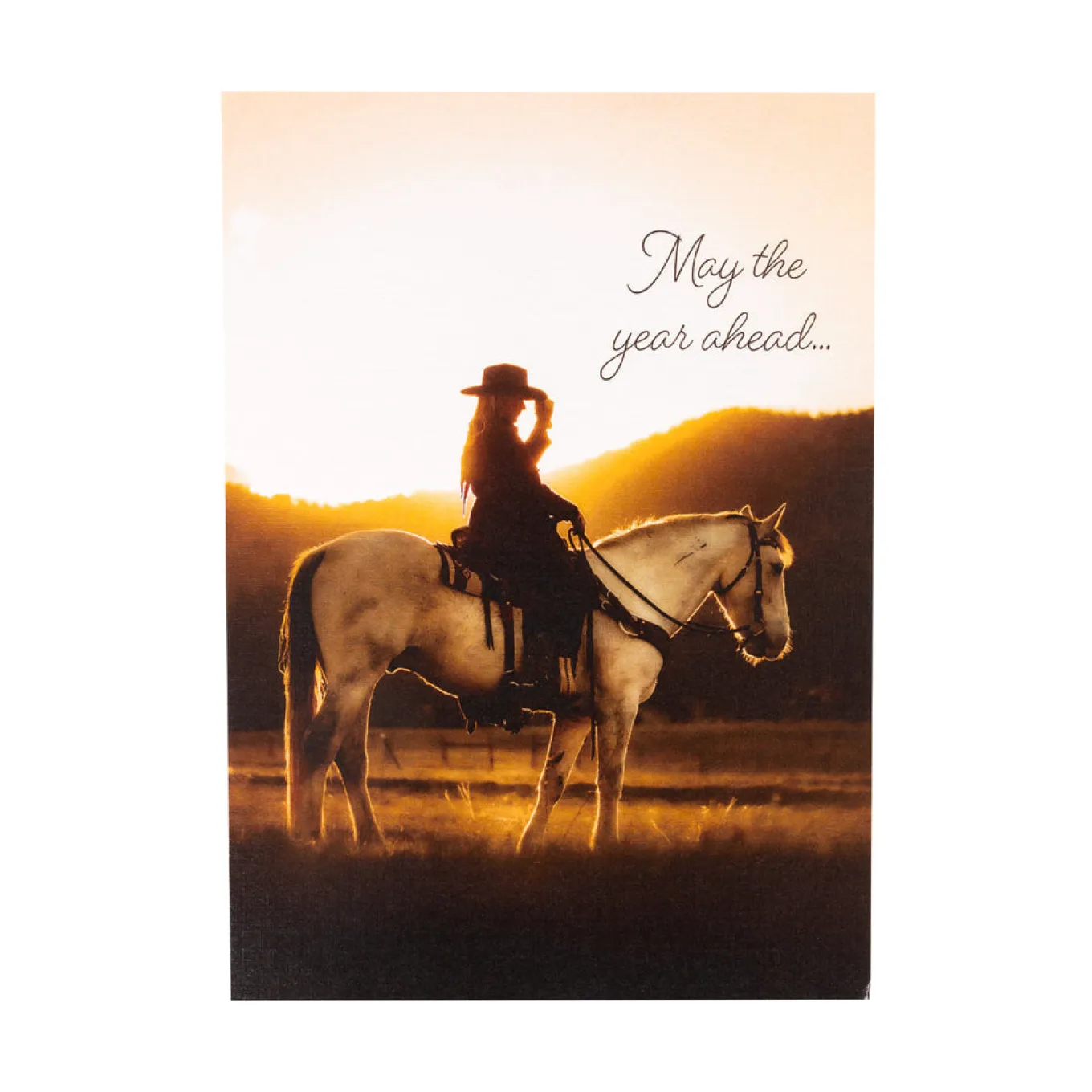 Ink on Paper Sunrise Cowgirl Birthday Card