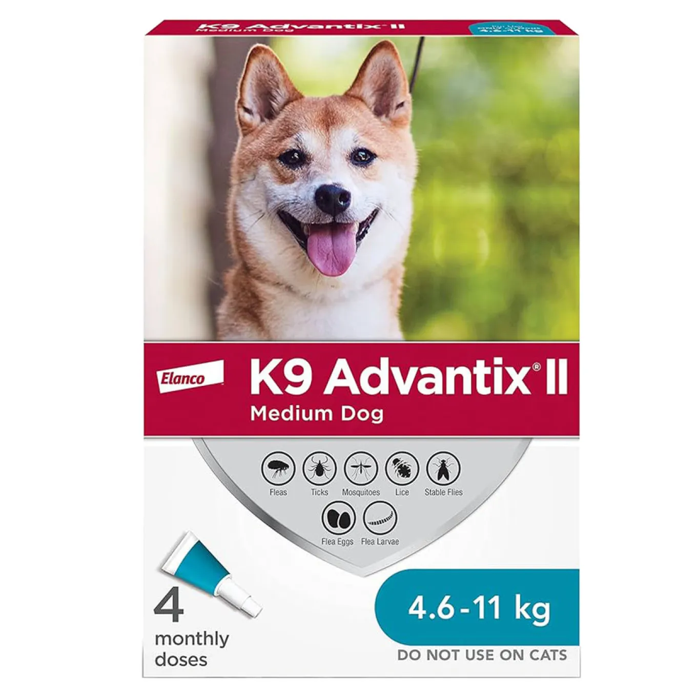 K9 Advantix II Flea & Tick Treatment for Dogs 4.6 to 11 kg - 4 Doses