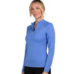 Kastel Denmark Solid Long Sleeve Paneled Quarter Zip Top