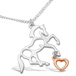 Kelley & Co. Rose Gold Heart Suspended from Hoof Necklace