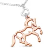 Kelley & Co. Rose Gold Horse Suspended from Silver Heart Necklace
