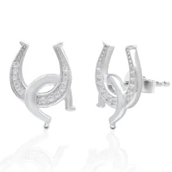 Kelly Herd Clear Double Horseshoe Earrings