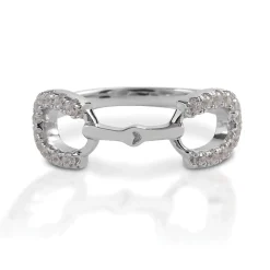 Kelly Herd Clear Stones Horseshoe Bit Ring