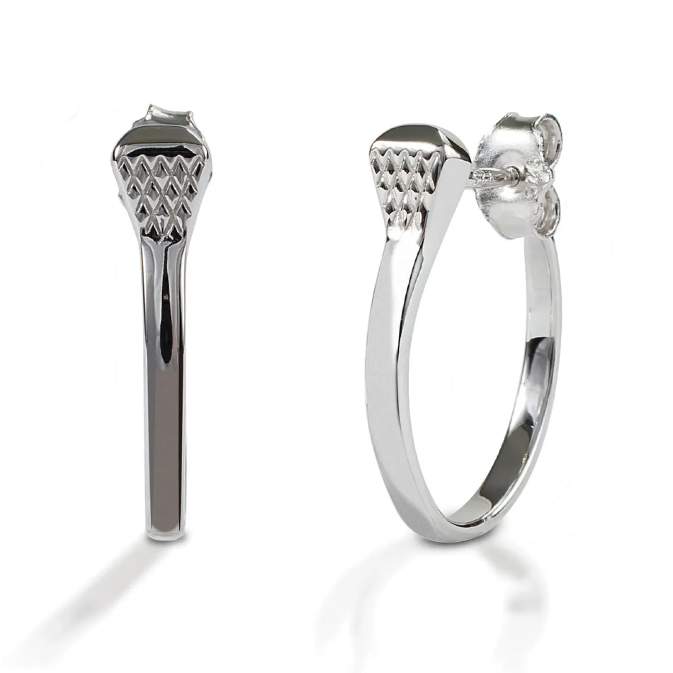 Kelly Herd Post Back Nail Hoop Earrings