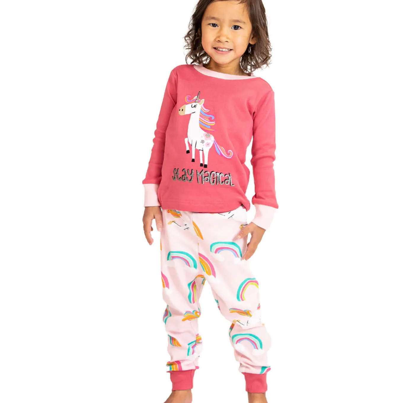 Lazy One Magical Unicorn Long Sleeve Pajama Set - Kids'