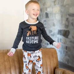 Lazy One Pasture Bedtime Long Sleeve Pajama Set - Kids'