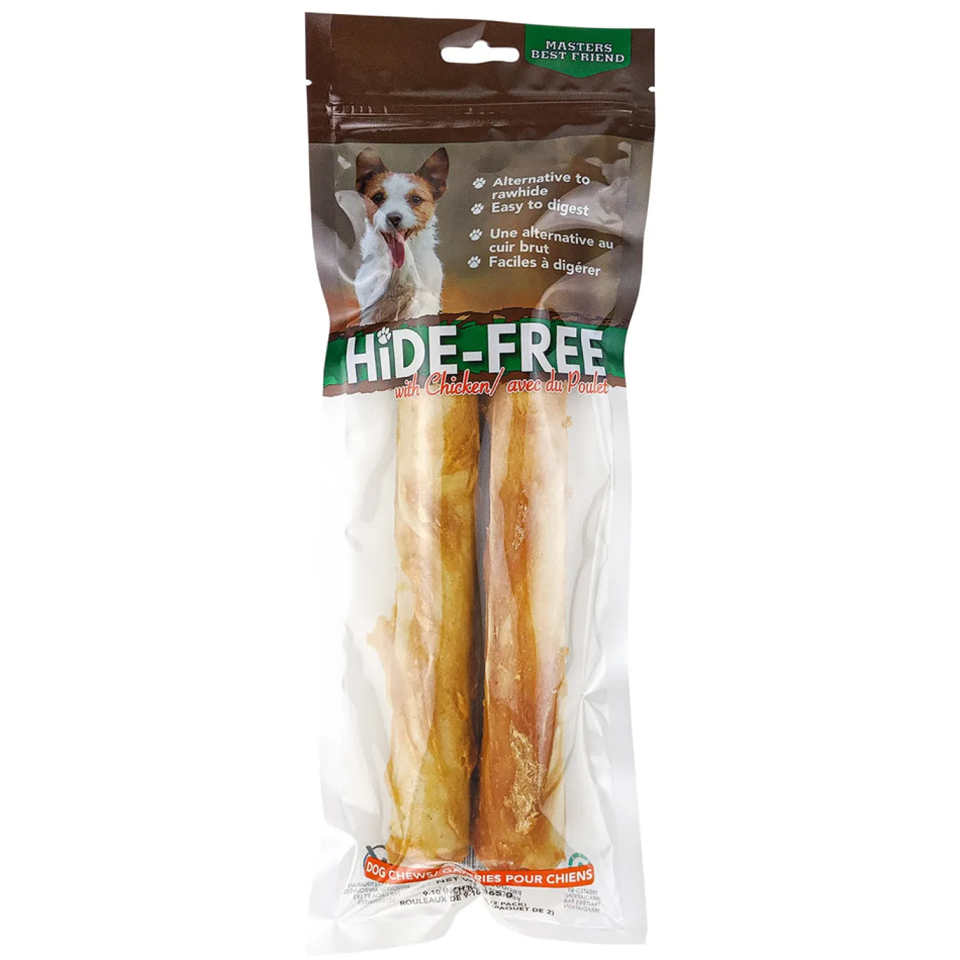 Masters Best Friend Chicken Hide Free Rolls Dog Chews 22-25 cm - 2 Pack