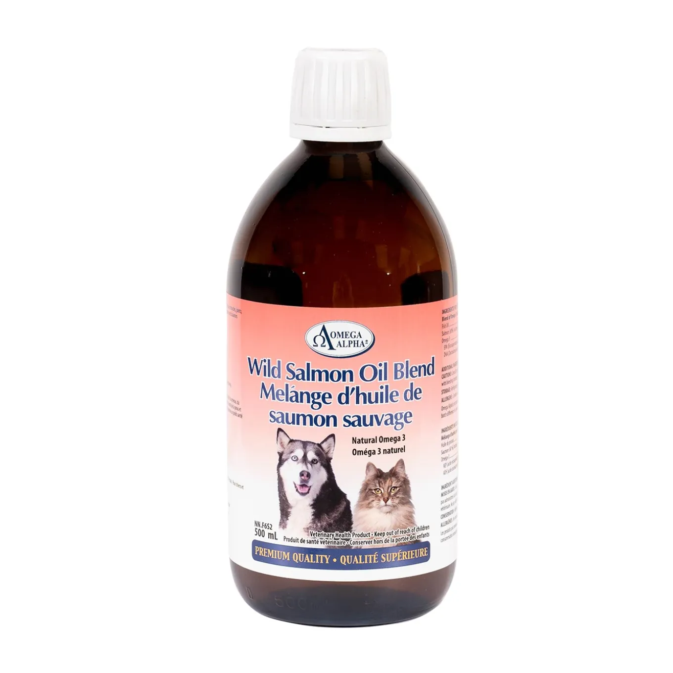 Omega Alpha Wild Salmon Oil Blend Pet Supplement 500 mL