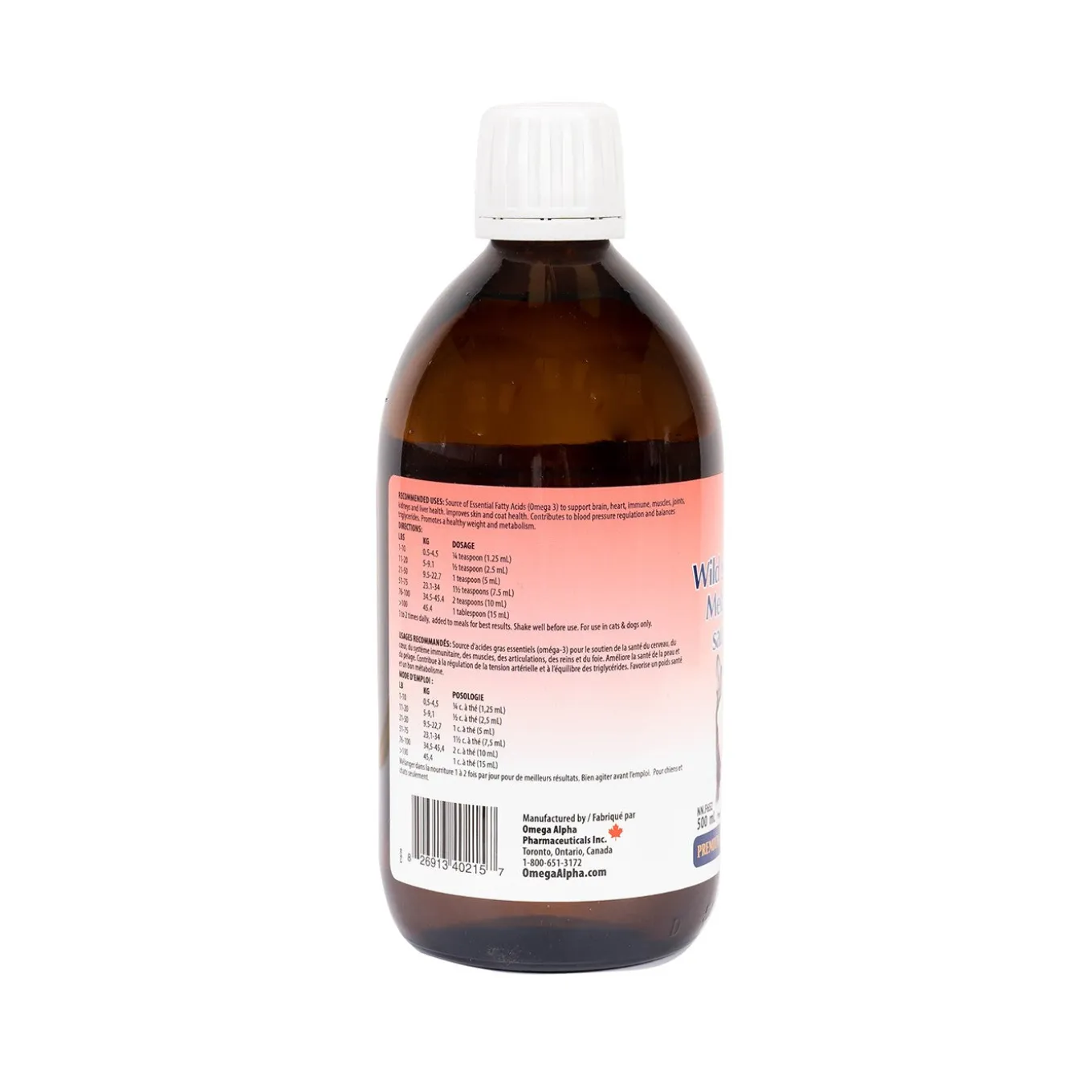 Omega Alpha Wild Salmon Oil Blend Pet Supplement 500 mL