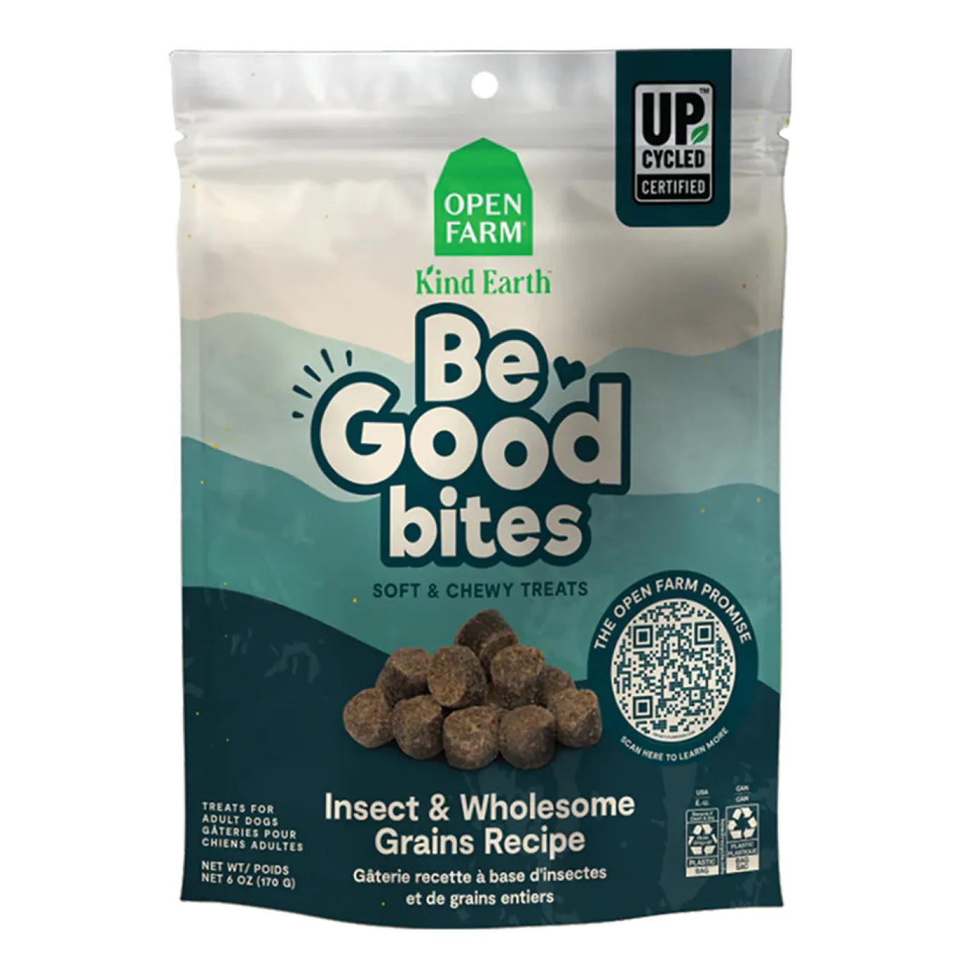 Open Farm Be Good Bites Insect Recipe Soft & Chewy Dog Treats 170 g