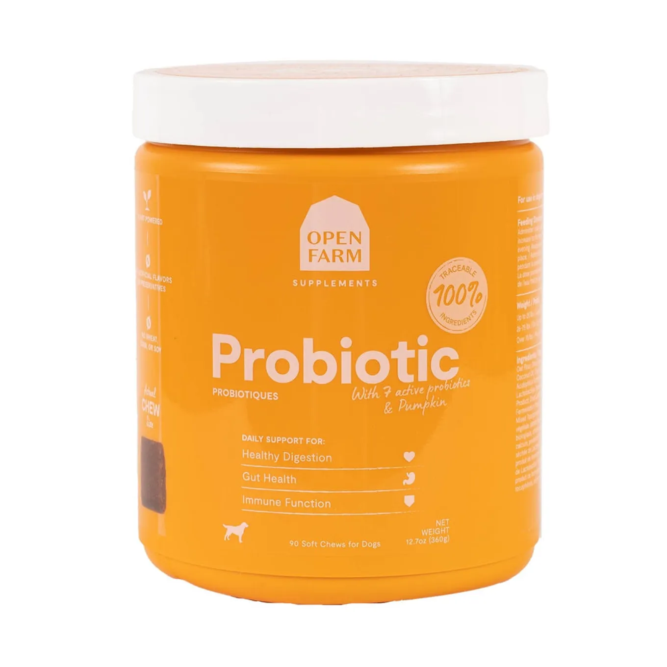 Open Farm Probiotic Chews Dog Supplement 90 Count