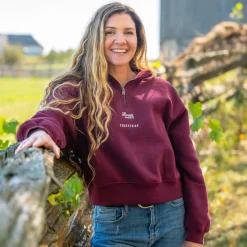 Roots Equestrian Sueded Signature Half Zip Top