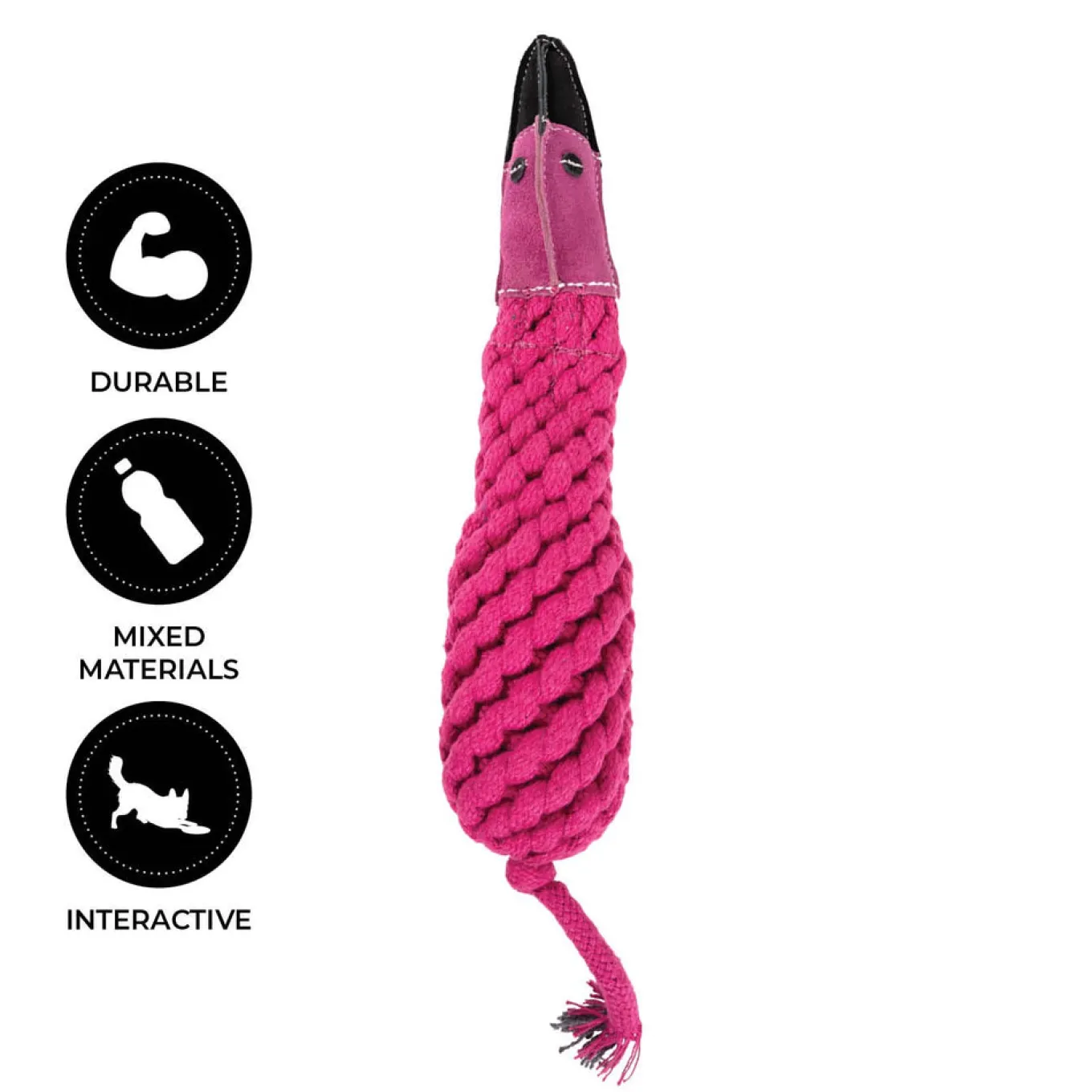 Shedrow K9 Flamingo Rope & Water Bottle Dog Toy
