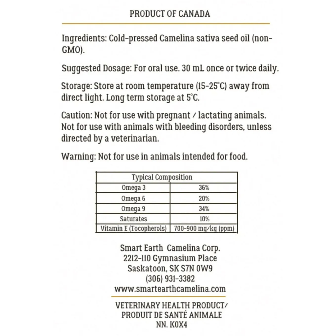Smart Earth Camelina Oil 18.9 L