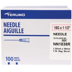 Terumo 18 Gauge x 3.8 cm Needle - Box of 100