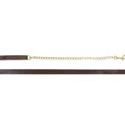 Val du Bois Fancy Stitched Leather Lead W/ 60 cm Brass Chain