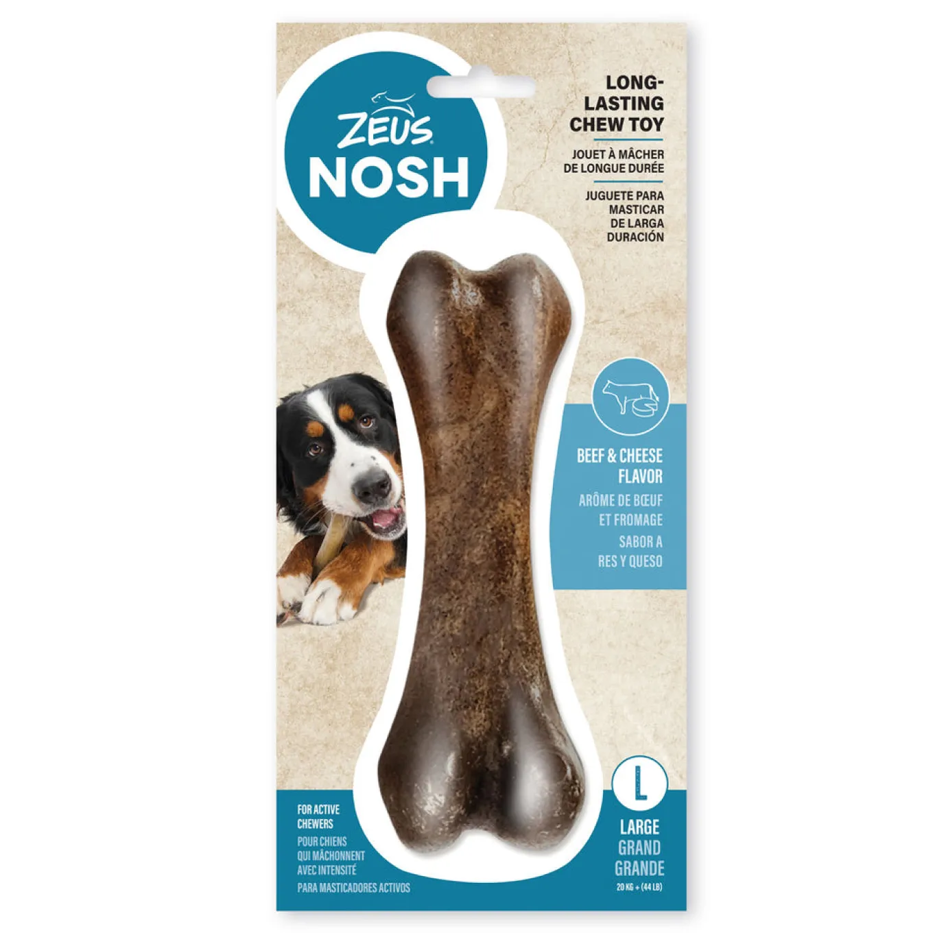 Zeus Nosh Strong Chew Bone, Beef & Cheese Flavor
